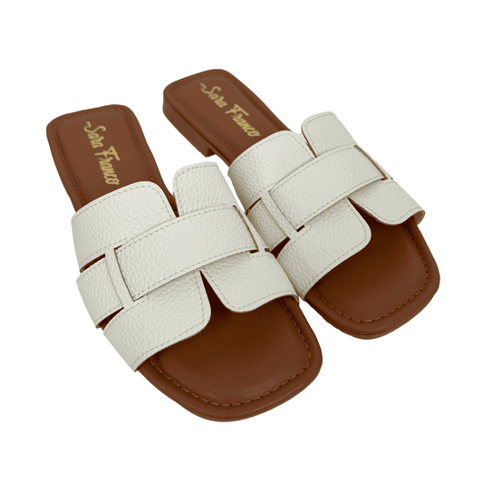 SANDALIA PLANA DULCE - CREMA