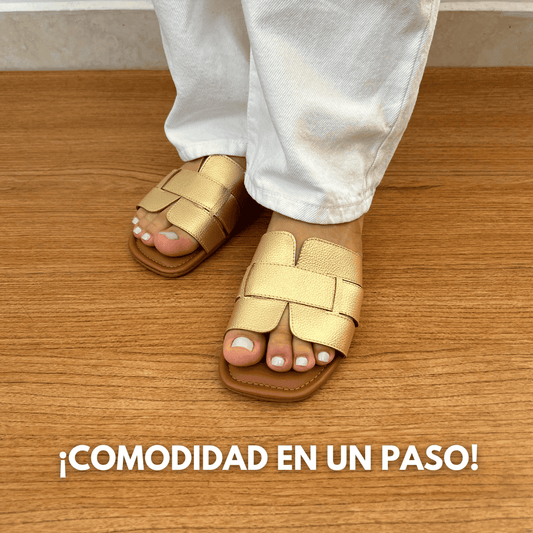 SANDALIA PLANA DULCE - CHAMPAÑA