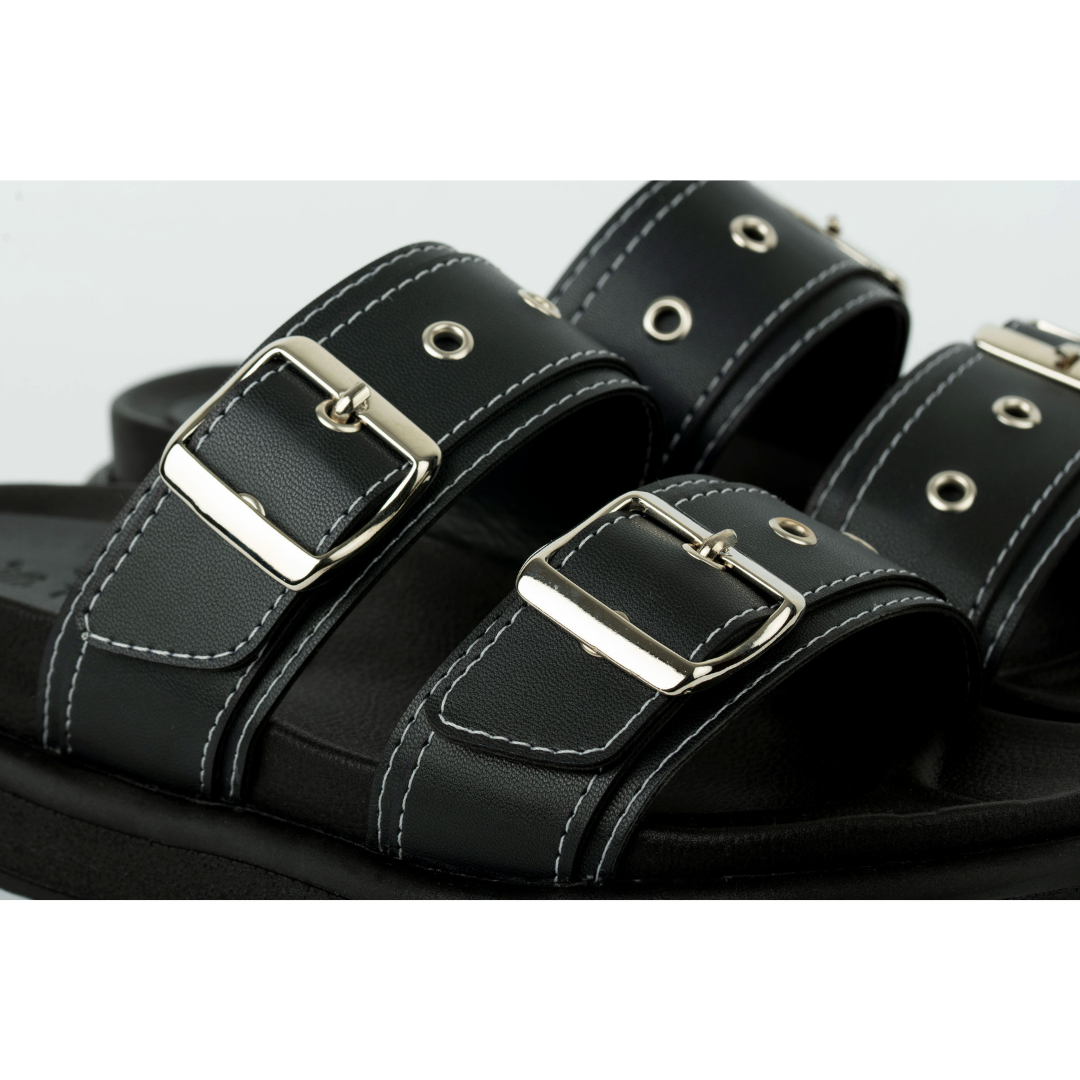 Diseño limpio y moderno – Sandalia Roma Negra