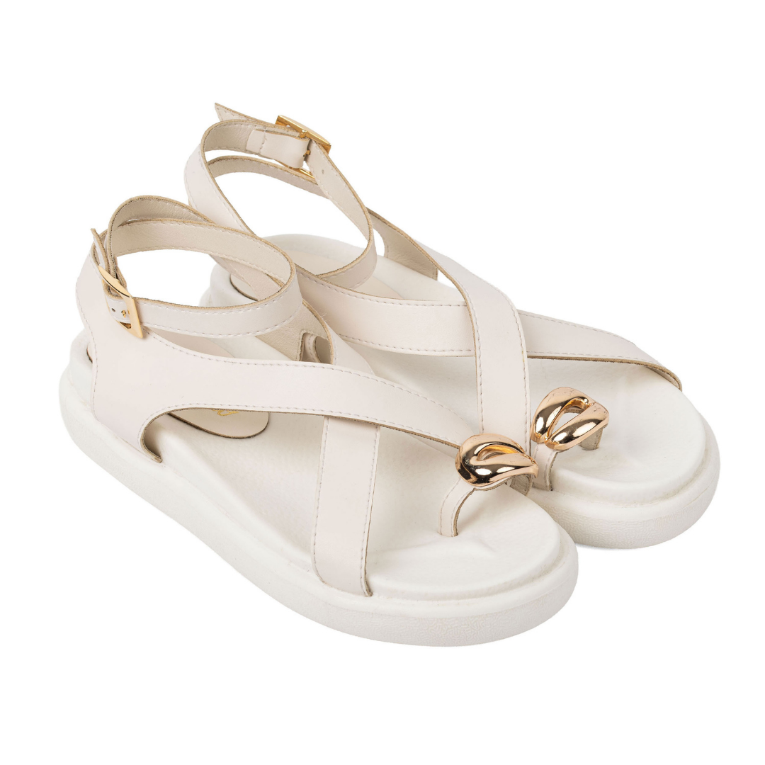 Elegancia Dorada – Sandalia Atenea Crema