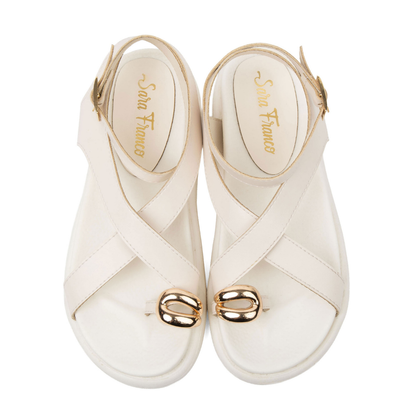 Elegancia Dorada – Sandalia Atenea Crema